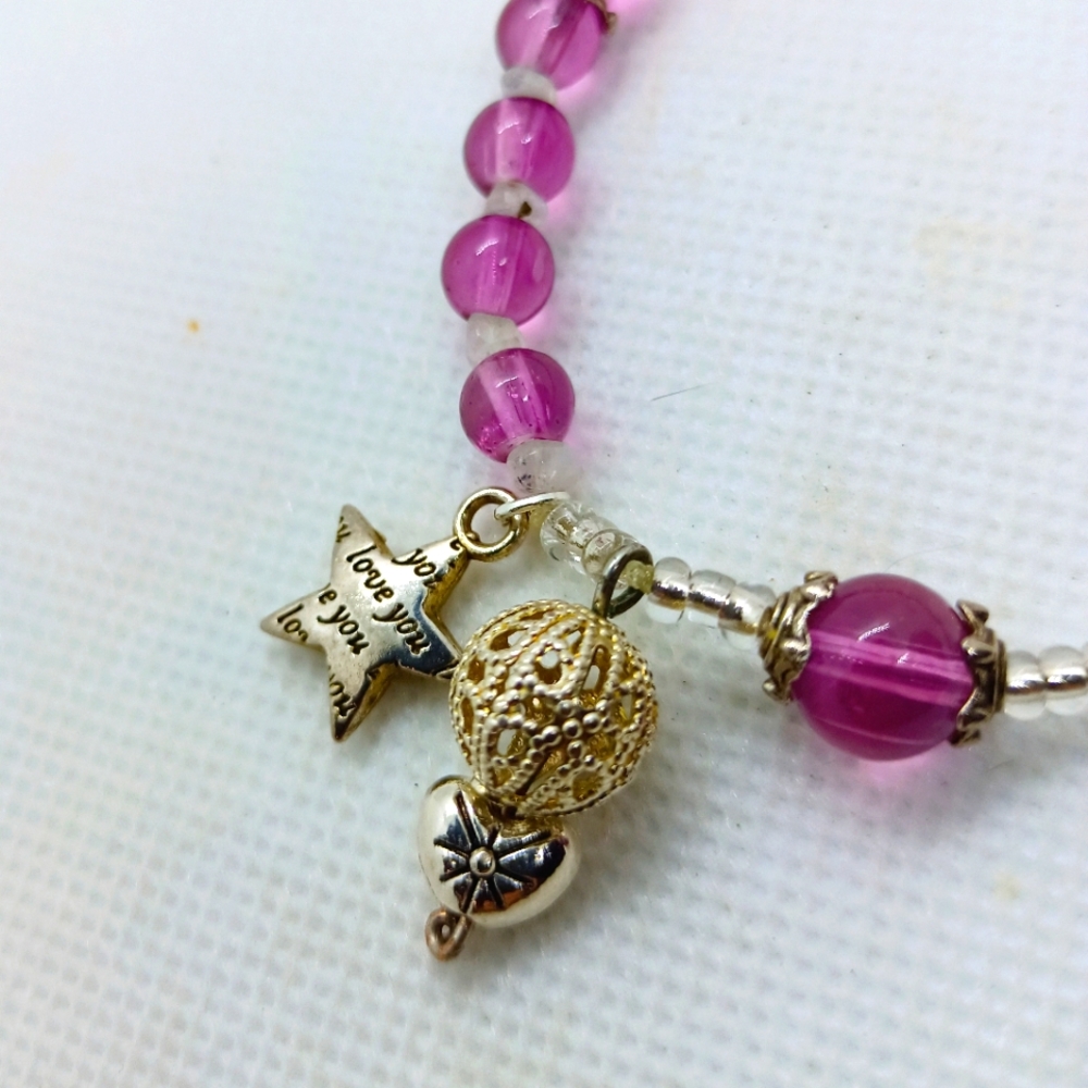 Bracelet with Amethyst and Moonstone Chips